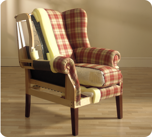 best upholstery Austin wingback chair layers
